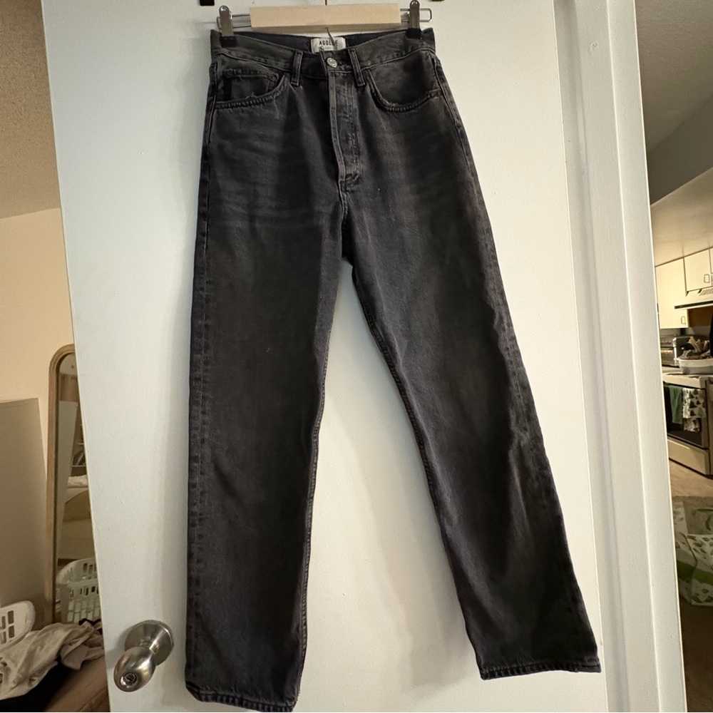 Agolde Black Straight Jeans